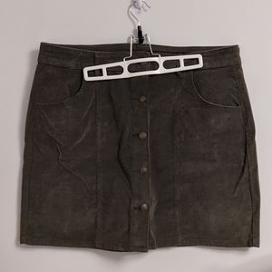 Green corduroy skirt
